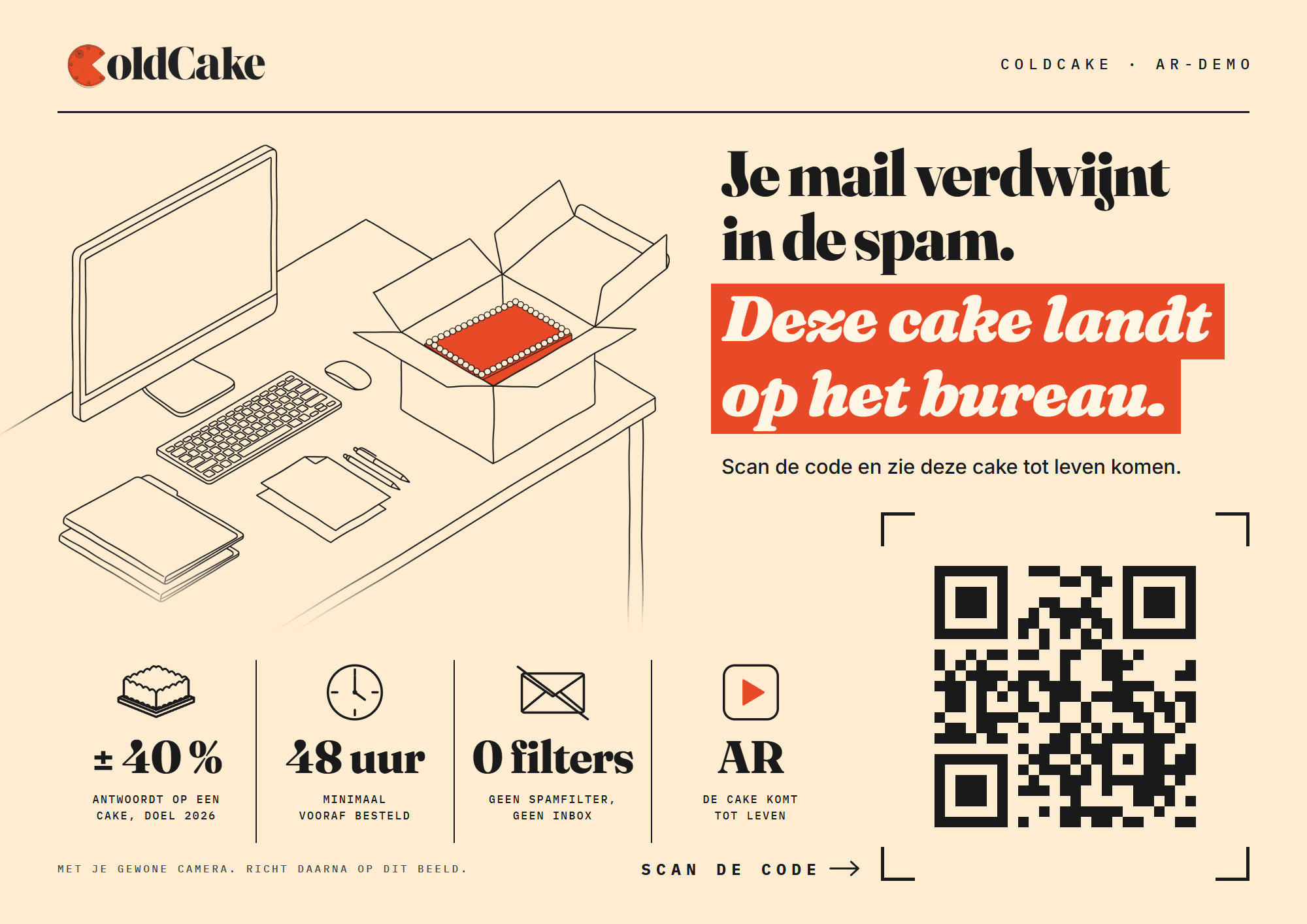 Demo-cake met het ontwerp dat je telefoon herkent